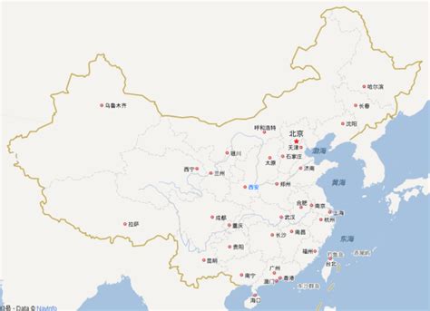 西安市在中国地图的什么方向