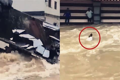 突发！韩国浦项遭遇台风引发洪灾，一民宿整栋建筑物被洪水冲走_手机新浪网