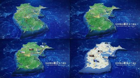 【湛江地图】科技风蓝色连线地图坐标图文_AE模板下载(编号:5713880)_AE模板_光厂(VJ师网) www.vjshi.com