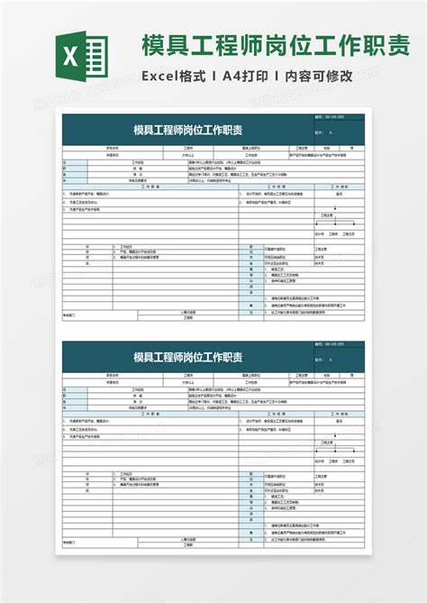 模具车间员工岗位职责(模具部岗位职责及工作流程)