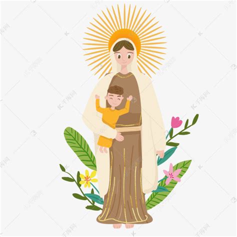 抱着顽皮的圣婴的圣女卡门素材图片免费下载-千库网