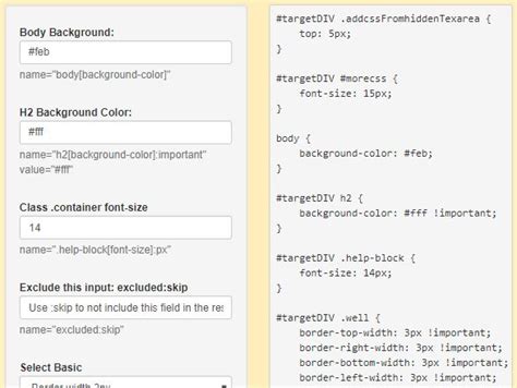 jQuery 中基于表单的 CSS 规则生成器 - 表单到 CSS_CSS3 & Html5_lynnk个人博客