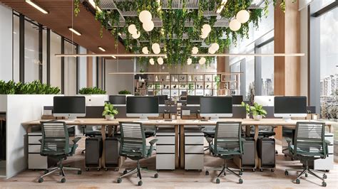 贵阳绿色环保的现代办公室装修|空间|室内设计|川豪装饰装修设计 - 原创作品 - 站酷 (ZCOOL)