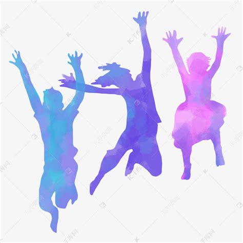 儿童节跳跃孩子剪影素材图片免费下载-千库网