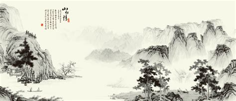 中国风水墨山水画插画图片下载-正版图片400239925-摄图网
