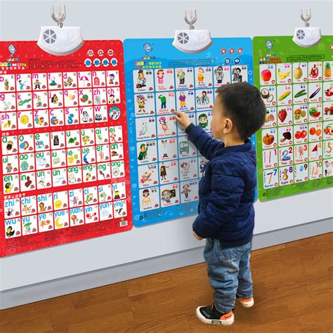 儿童有声挂图拼音拼读训练早教发声幼儿字母认知宝宝看图识字墙贴