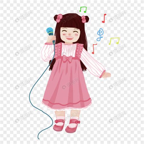 唱歌的小女孩元素素材下载-正版素材401170102-摄图网