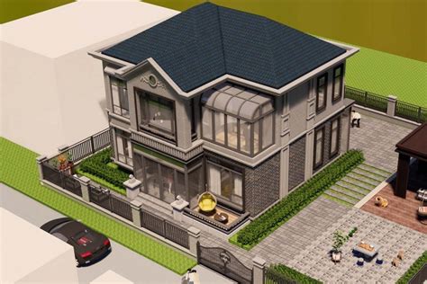 浙江中式风格联排别墅+住宅建筑SU模型设计-sketchup模型-筑龙渲染表现论坛