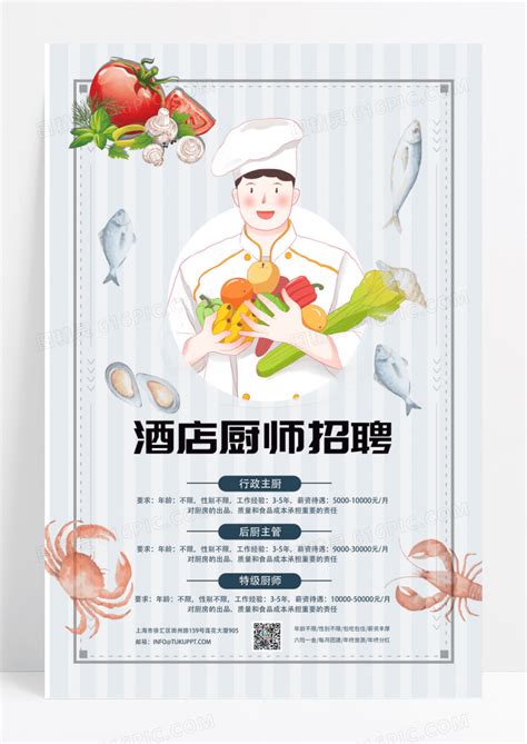 简约酒店厨师招聘海报图片免费下载_高清PNG素材_编号vneu5894v_图精灵