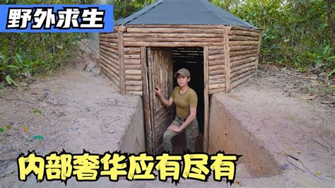 荒野建造：男人7天搭建隐蔽庇护所，在野外住了1个冬天！