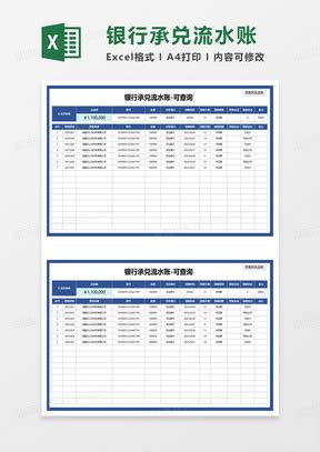 银行流水账Excel表格模板下载_熊猫办公