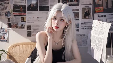 报纸墙美女