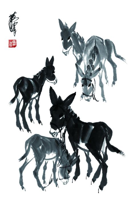 黄胄画驴真迹图片