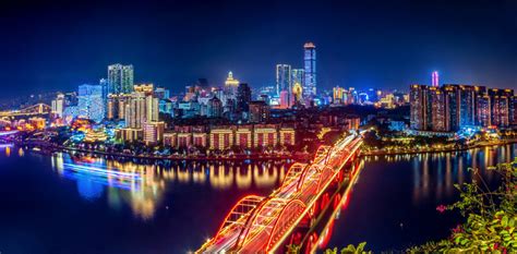 中国广西柳州文惠桥夜景,都市风光,建筑摄影,摄影素材,汇图网www.huitu.com