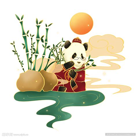 绿色竹子和熊猫设计图__节日庆祝_文化艺术_设计图库_昵图网nipic.com
