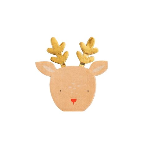 Dear Rudolph Reindeer Shaped Guest Napkin – Confetti Kate