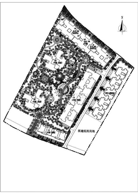 滨河花园小区景观规划设计总平面图_住宅小区_土木在线