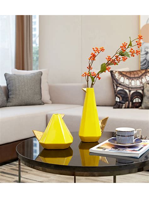 欧式家居客厅大号玻璃创意花瓶摆件 现代玄关干花插花装饰品摆设-美间设计