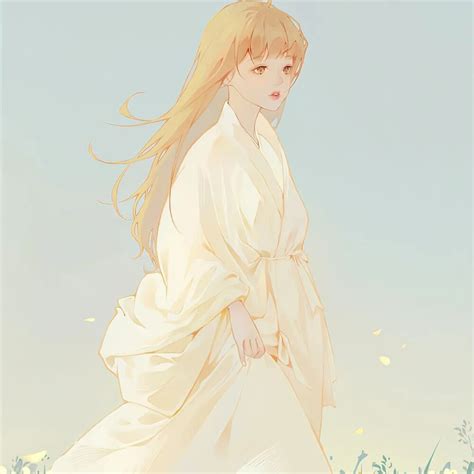 温柔长发插画女生头像