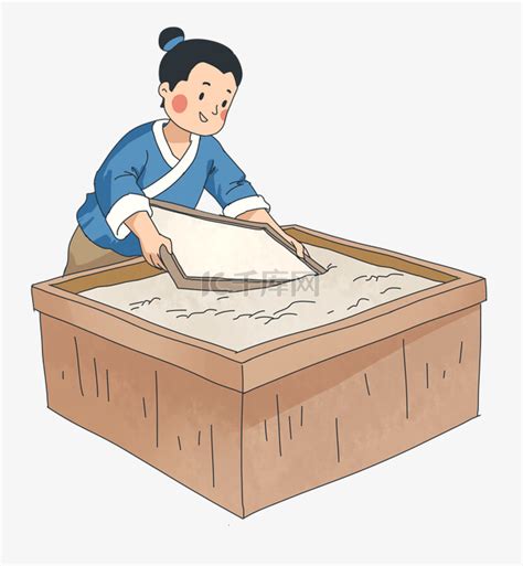 中国四大发明造纸术抄纸素材图片免费下载-千库网