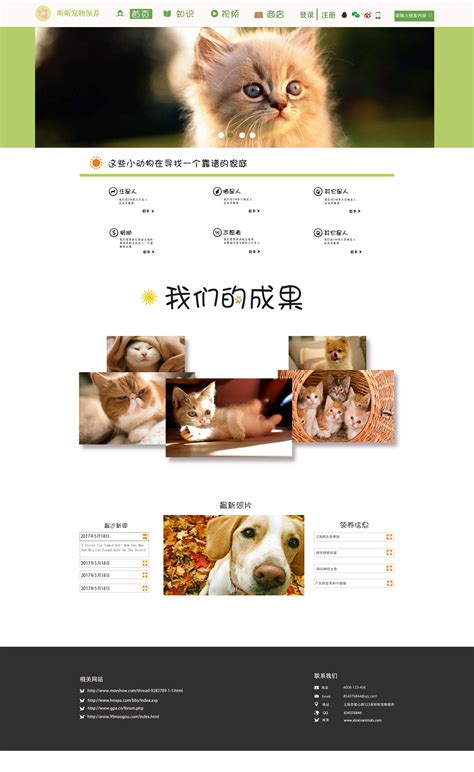 html5响应式流浪宠物猫狗领养机构网站模板 - 素材火