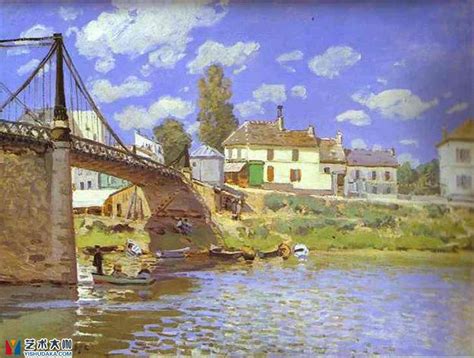 维伦纽夫·拉·加纳大桥油画经典作品欣赏_西斯莱-艺术大咖