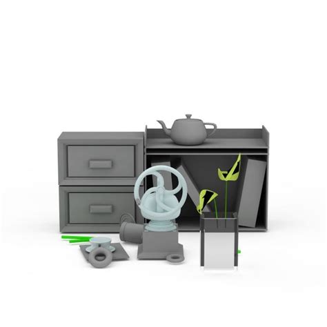 柜子零散物品3D模型下载_家具模型_土木在线