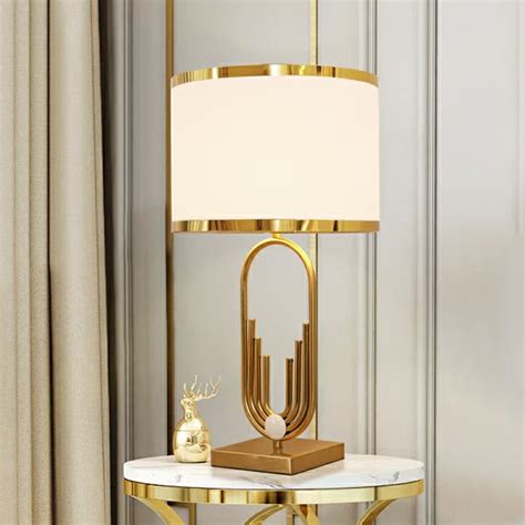 帝拿 美式客厅玉石全铜台灯 欧式温馨卧室床头灯复古轻奢落地灯-美间设计