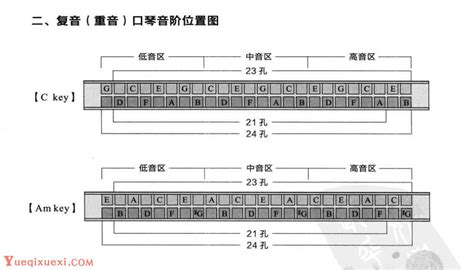 口琴24孔音阶图图片