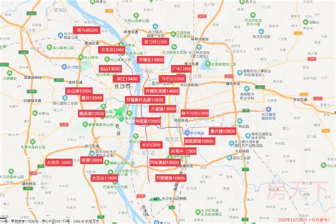 2019年2月长沙二手房房价地图，开福区均价11075元排在首位 - 象盒找房