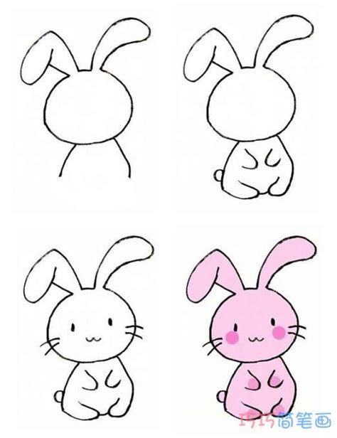 吃胡萝卜的小白兔简笔画(爱吃胡萝卜的小白兔简笔画) | 抖兔教育