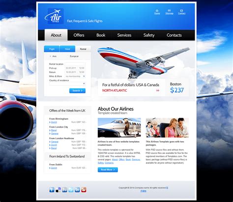 航空网站模板设计图__中文模板_ web界面设计_设计图库_昵图网nipic.com