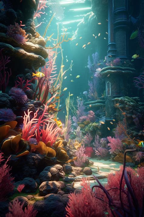 深海珊瑚海底珊瑚插画艺术高清图片下载-包图网