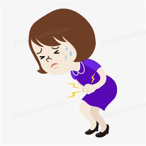 卡通女性痛经肚子疼免抠元素PNG图片素材下载_卡通PNG_熊猫办公