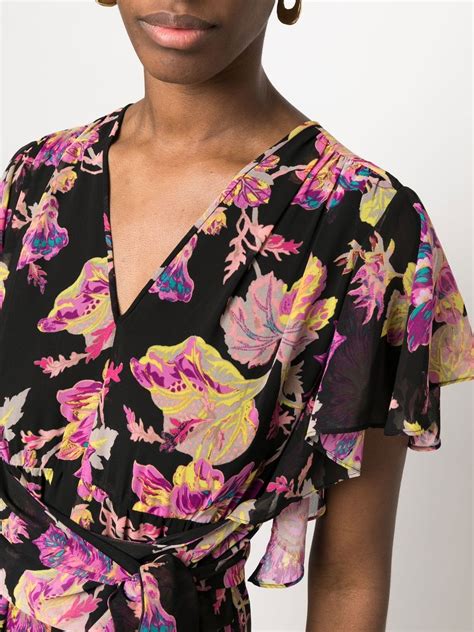 DVF Diane Von Furstenberg floral-print short-sleeved Dress - Farfetch