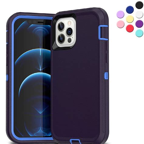 iPhone 12 Pro Max Heavy Duty Case - Blue {3 Layer Shock Absorbent ...