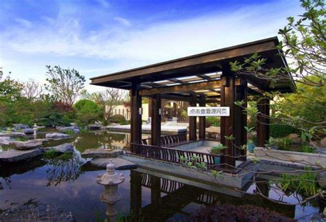 中式现代别墅庭院水景设计的形式_田原景观