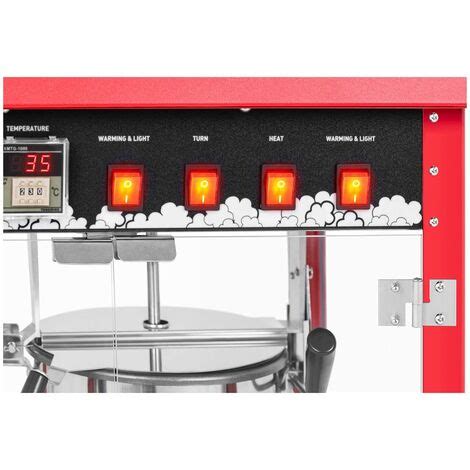 Popcornmaschine Popcornmaker Popcornautomat 1700W 5kg/h beheizte Kammer rot