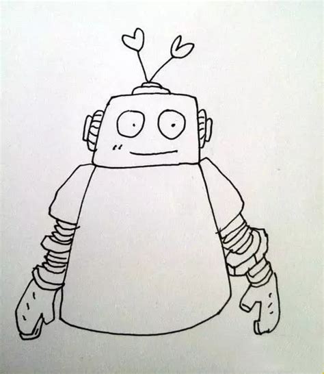 5g时代机器人简笔画(5G时代简笔画) - 抖兔学习网