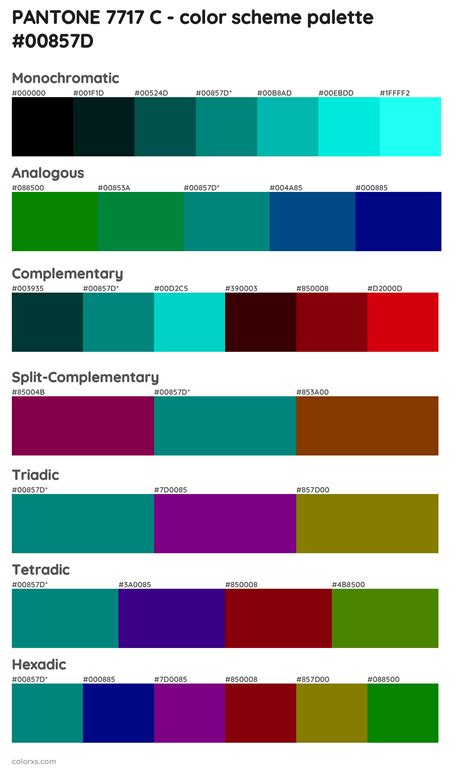 PANTONE 7717 C color palettes and color scheme combinations - colorxs.com
