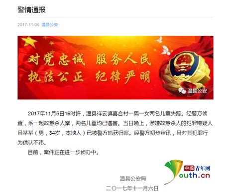 河南两名走失儿童遇害 犯罪嫌疑人已抓获_新闻频道_中国青年网