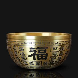 中式黄铜聚宝盆百福碗米缸招财进宝摆件铜碗工艺品桌面烟灰缸百福-阿里巴巴