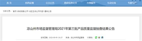 四川凉山州市场监管局发布2021年第三批产品质量监督抽查结果-中国质量新闻网