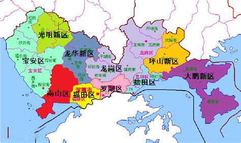 深圳各区分布图,深圳市地图,深圳市全市地图_大山谷图库