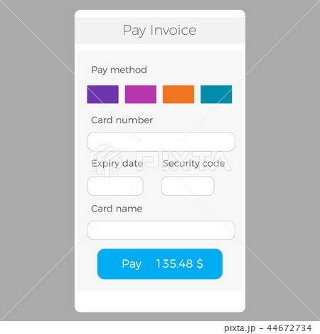Mobile Payment Credit Card . Ui checkout formのイラスト素材 [44672734] - PIXTA