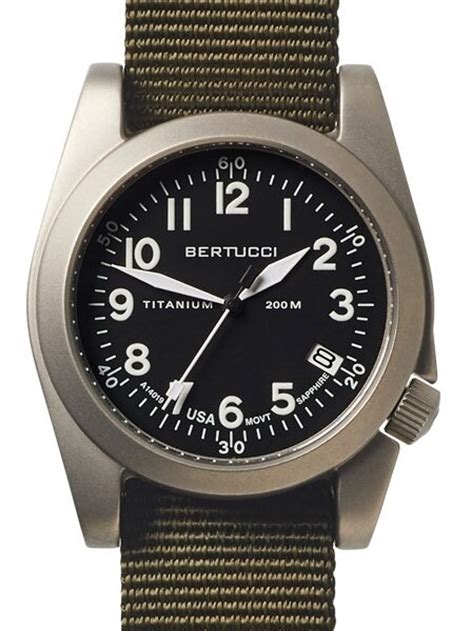 Bertucci 13331 A-11T Americana Quartz Field Watch with Titanium Case