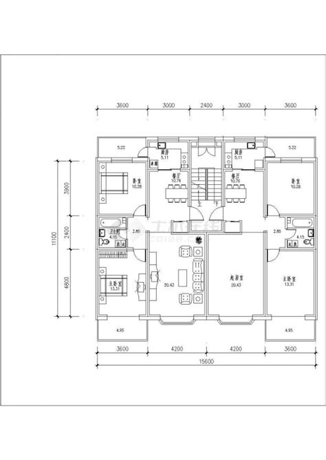 别墅主卧室层cad平面定制方案图纸-包图网