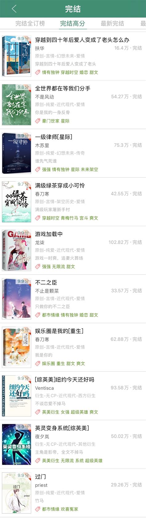 起点历年高分神作，起点中文网小说有哪些评分高于9.0的书