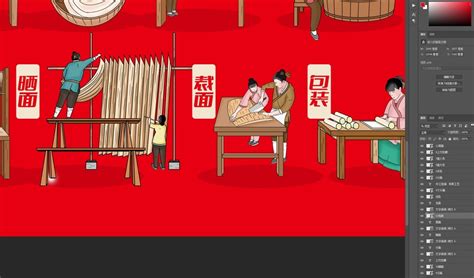 传统中江挂面制作,美术绘画,其他设计,设计模板,汇图网www.huitu.com