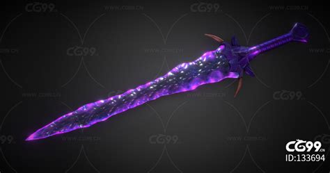 紫水晶长剑 玄幻 武器 冷兵器-cg模型免费下载-CG99